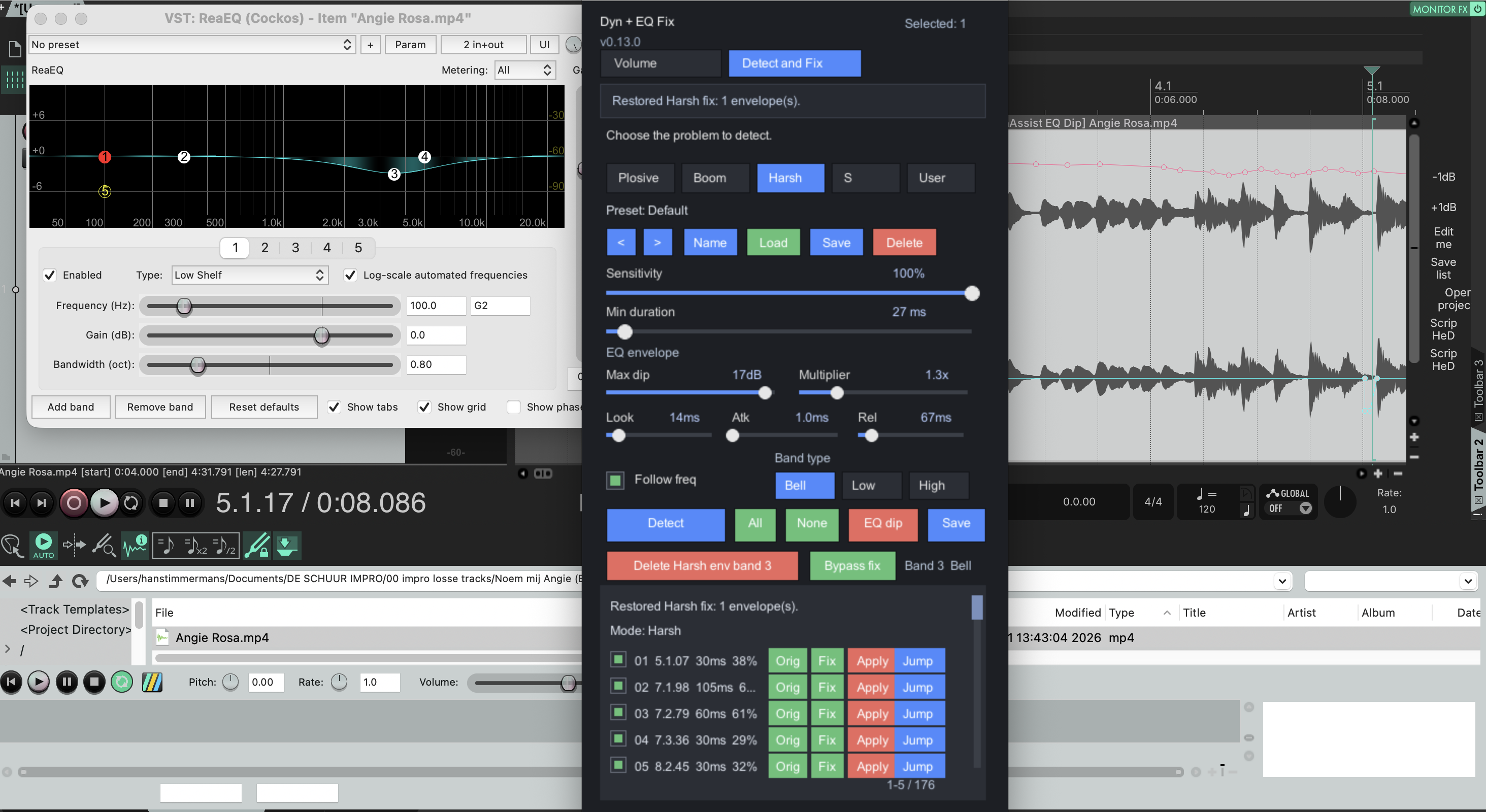 Dyn + EQ Fix REAPER script detect and fix interface